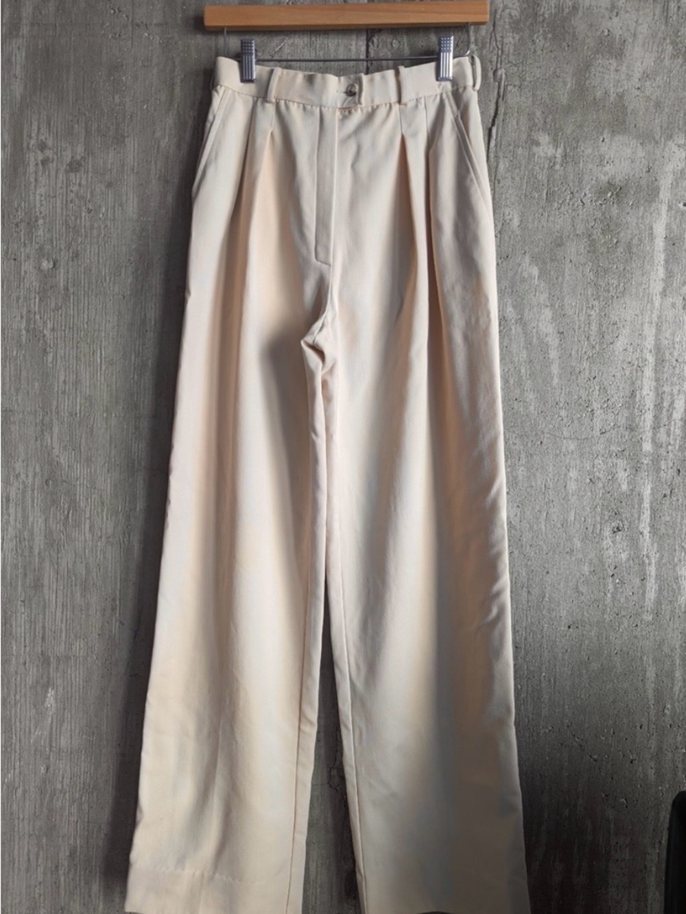 CHANEL Cream/Beige Wide Leg Pants